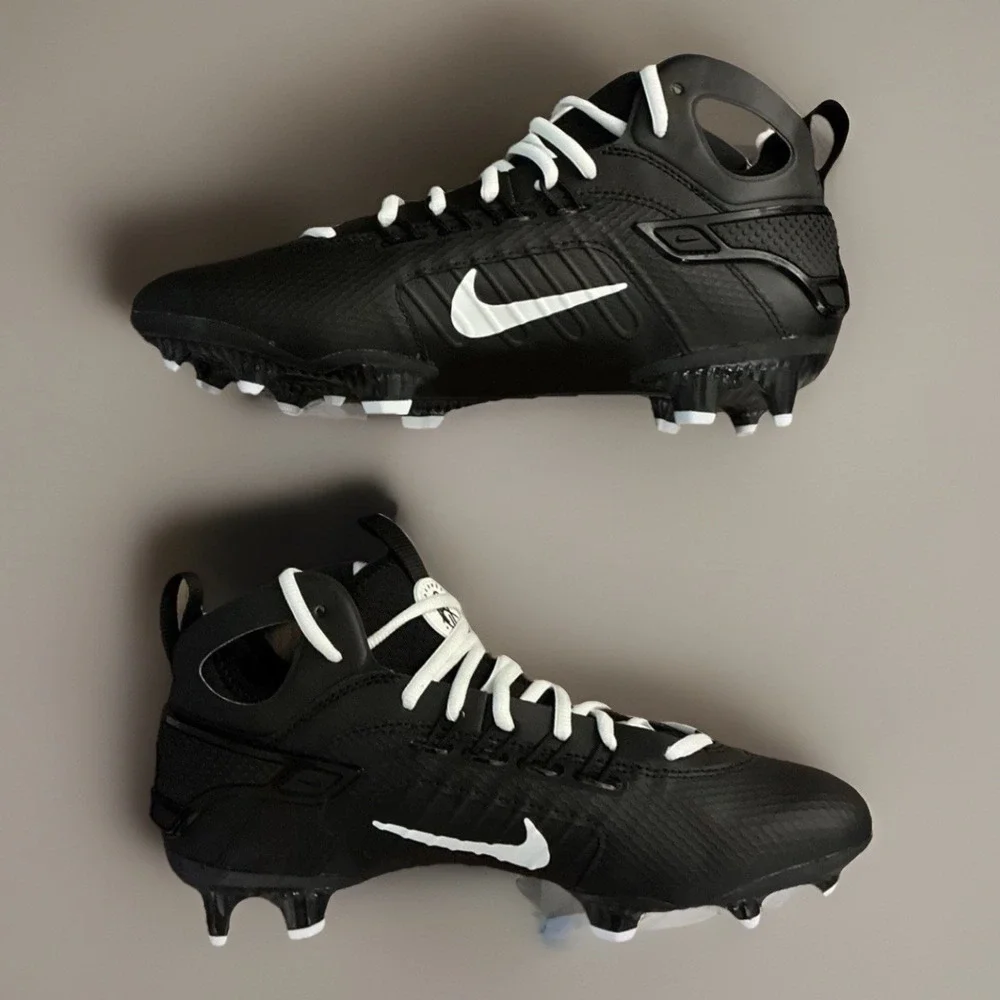 Nike Huarache 9 Elite MD LAX Lacrosse Cleats Men 8.5 Black White FD0888-002 *New